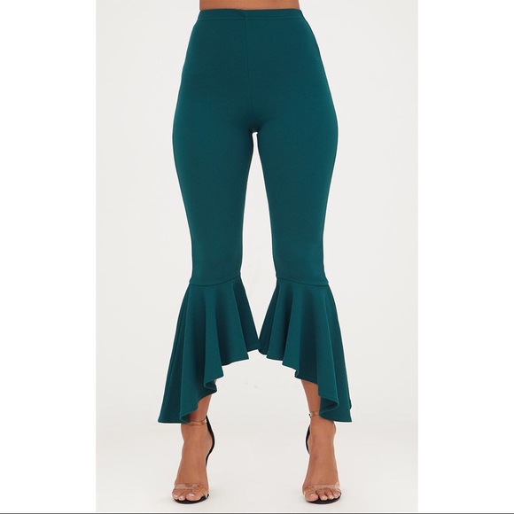 flare hem trousers